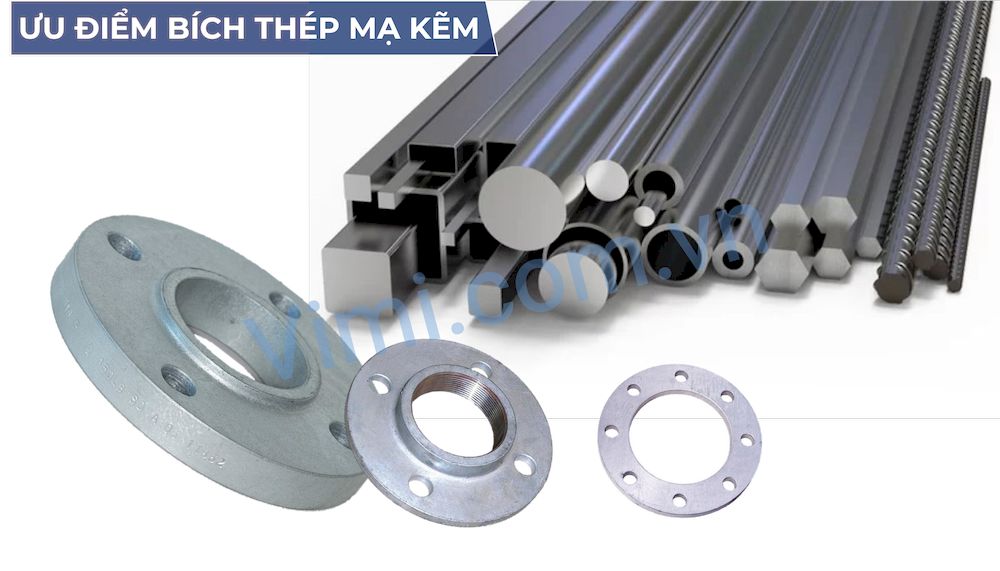 Mặt Bích Thép Rỗng Mạ Kẽm BS PN16 Ưu điểm bích thép rỗng mạ kẽm BS PN16