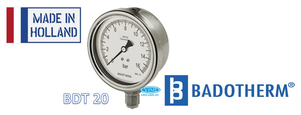 Đồng hồ áp suất Badotherm BDT20 1