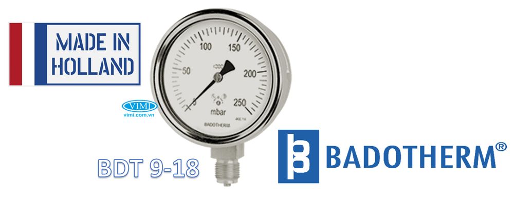 Đồng hồ áp suất Badotherm BDT9-18 1