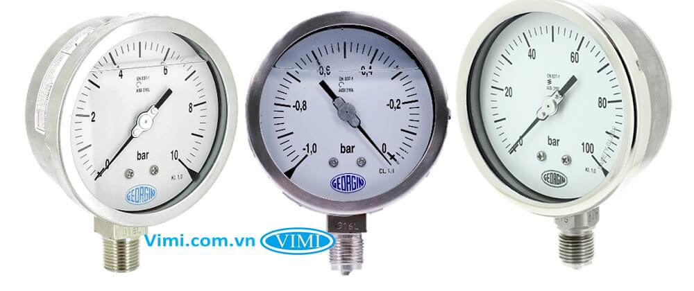 Đồng hồ áp suất Georgin M5000 - inox