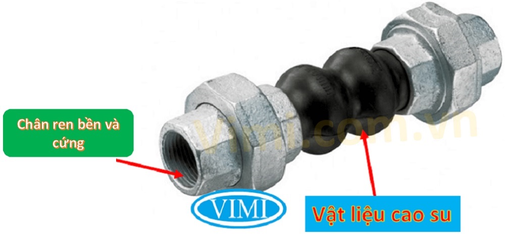 Khớp nối mền cao su nối ren