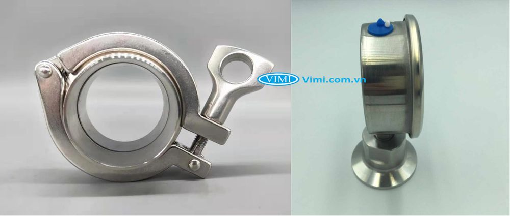 Đồng hồ áp suất Gesa màng Clamp - 4
