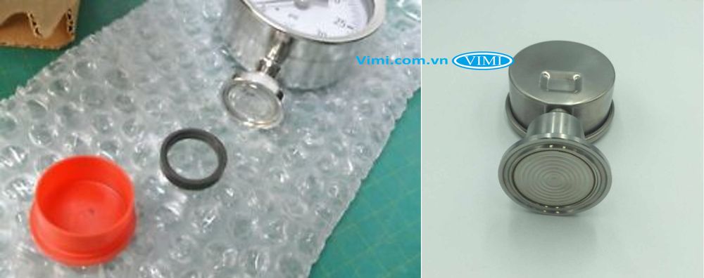 Đồng hồ áp suất Gesa màng Clamp - 5