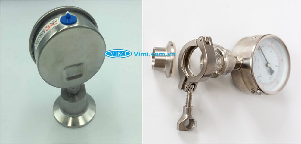 Đồng hồ áp suất Gesa màng Clamp - 6