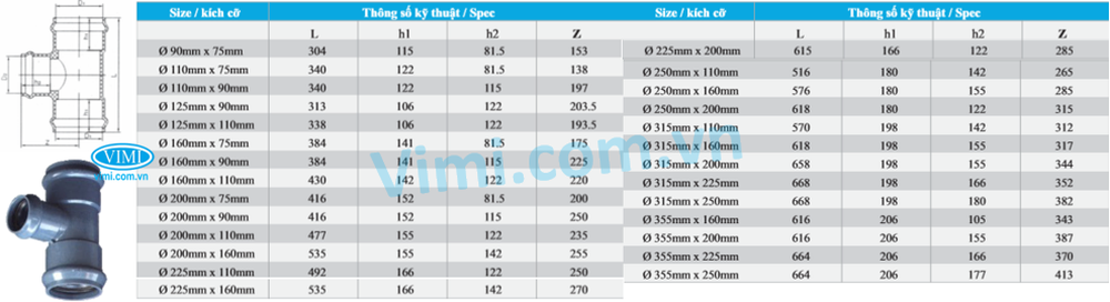 Tê giảm nhựa uPVC ép gioăng Tê giảm nhựa uPVC ép gioăng 02