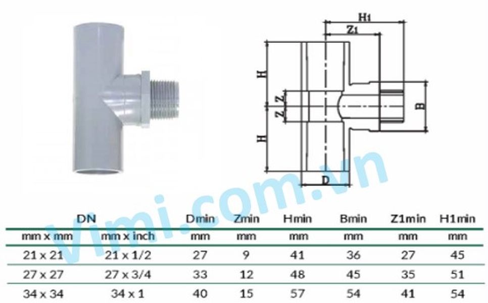 Tê nhựa uPVC ren ngoài Tê nhựa uPVC ren ngoài 01
