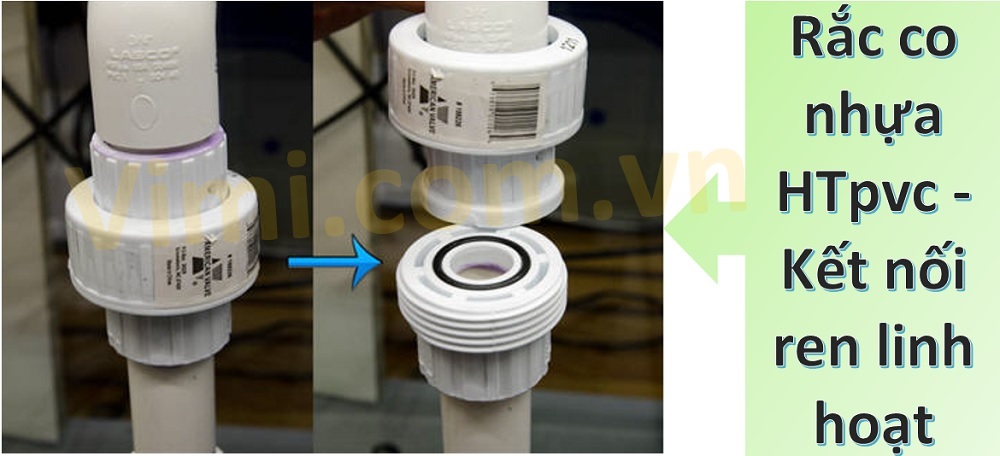 Rắc co nhựa HTpvc Kết nối ren - Lắp đặt phụ kiện dễ dàng