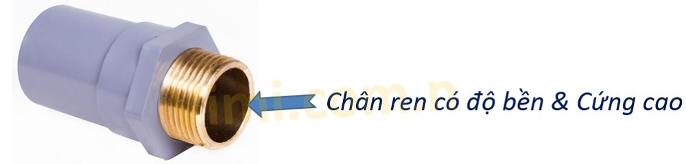Nối nhựa uPVC ren ngoài đồng Nối nhựa uPVC ren ngoài đồng
