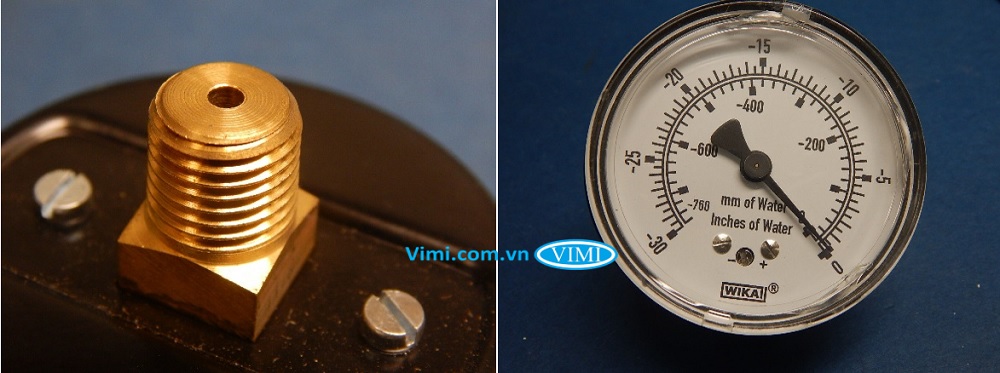 Wika 611.10 Đồng hồ áp suất Wika 611.10 - chân ren, hợp kim đồng