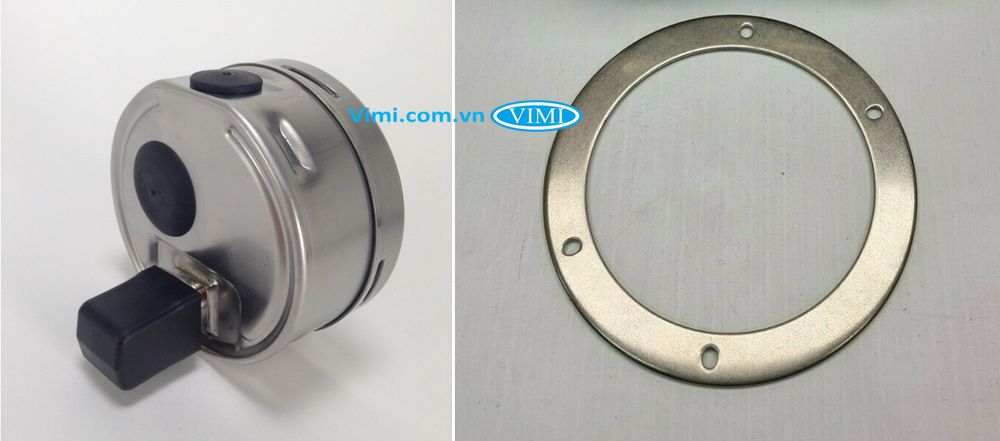 Đồng hồ áp suất Wika PG23CP - chân sau, có vành