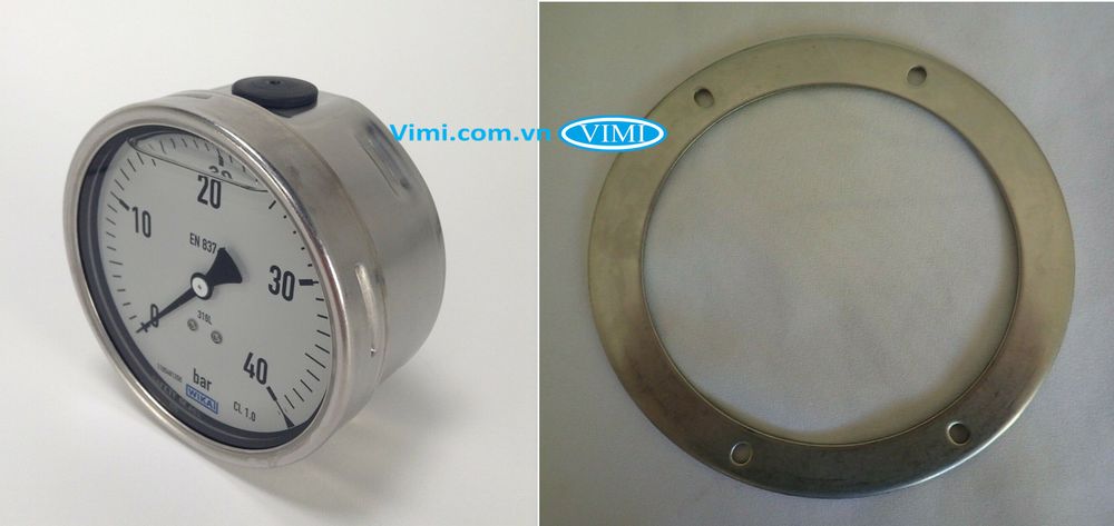 Đồng hồ áp suất Wika PG23CP - có vành