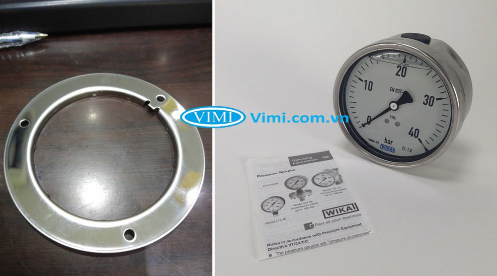 Đồng hồ áp suất Wika PG23CP - vành và full inox