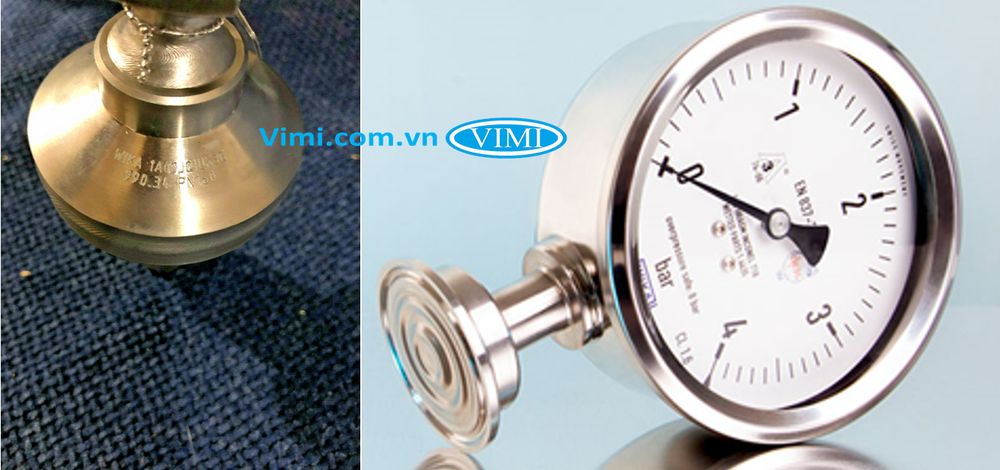 Đồng hồ áp suất Wika PG43SA-S - màng , clamp