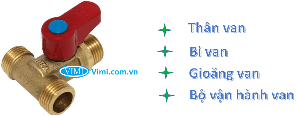 Van bi đồng ren 3 ngã Miha Van bi đồng 3 ngã minh hoa miha 1