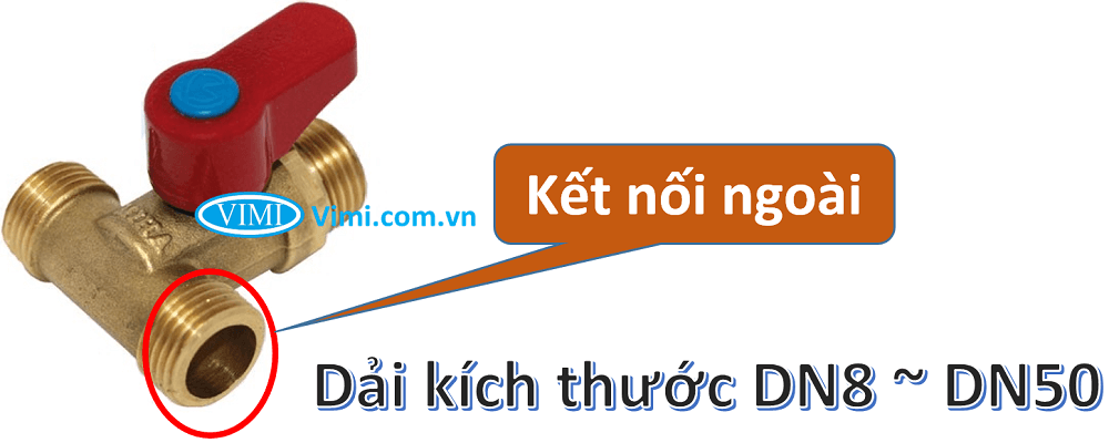 Van bi đồng ren 3 ngã Miha Van bi đồng 3 ngã minh hoa miha 3