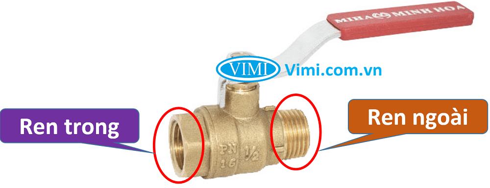 Van bi đồng ren ngoài ren trong miiha 3