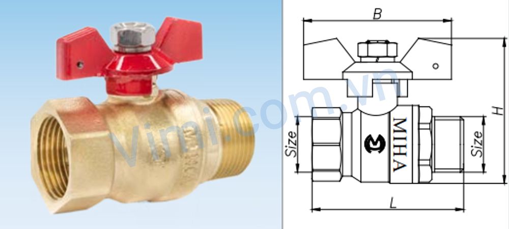Van sử dụng kết nối ren đơn giản