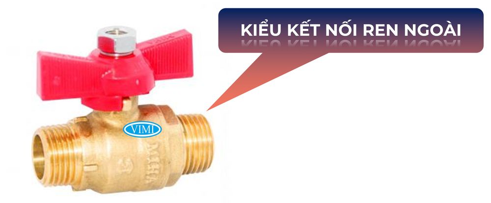 Phương pháp kết nối van bi đồng ren ngoài tay bướm Miha