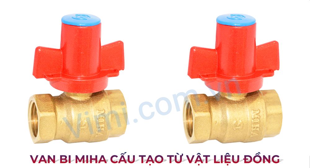 Vật liệu chế tạo van bi đồng tay khoá Miha