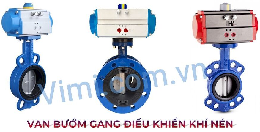 van bướm gang điều khiển khí nén