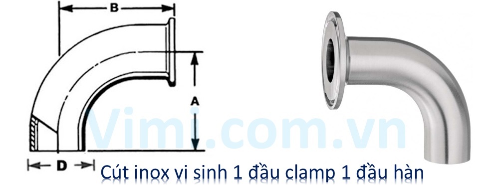 Cút vi sinh 1 đầu clamp 1 đầu hàn Cút inox vi sinh 1 đầu clamp 1 đầu hàn, nhiều ưu điểm nổi bật
