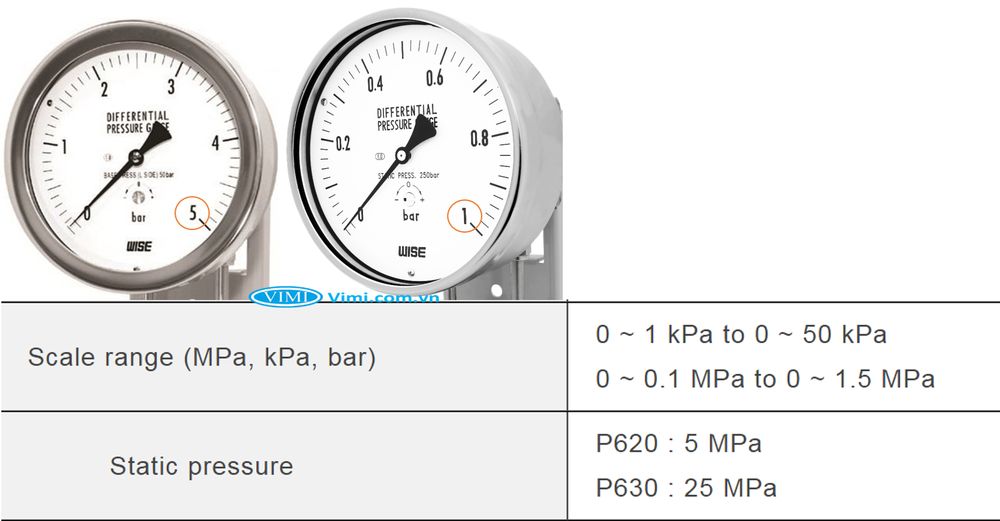 Đồng hồ áp suất Wise P620 - 2