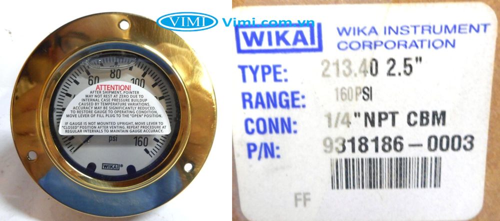 Đồng hồ áp suất Wika 213.40 - 12