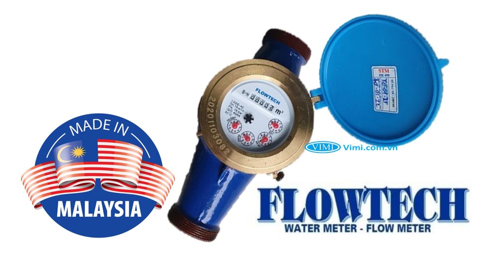Đồng hồ nước Flowtech thân gang nối ren - 1
