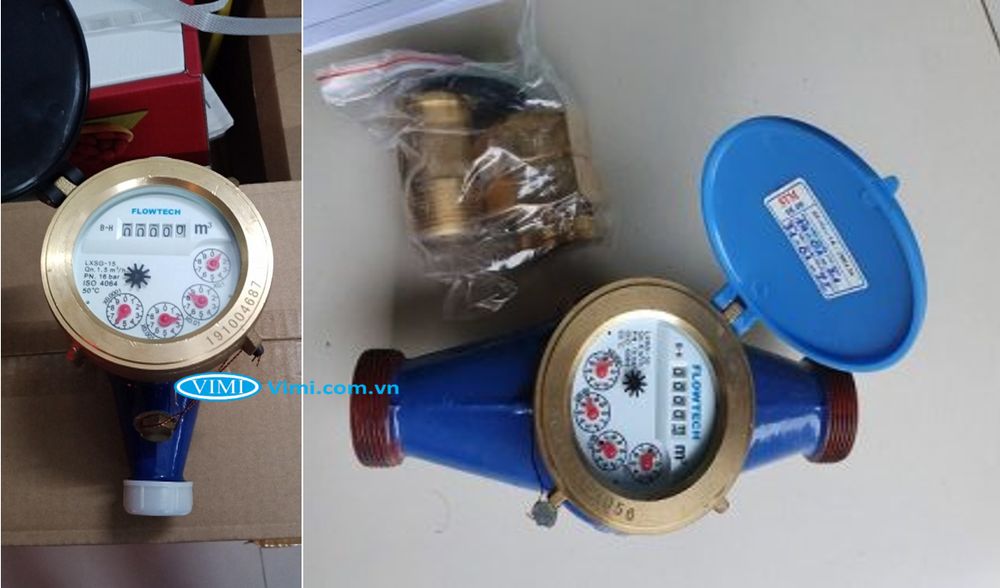 Đồng hồ nước Flowtech thân gang nối ren - 2