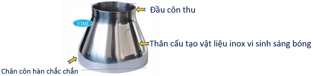  Nối giảm inox vi sinh cấu tạo đơn giản