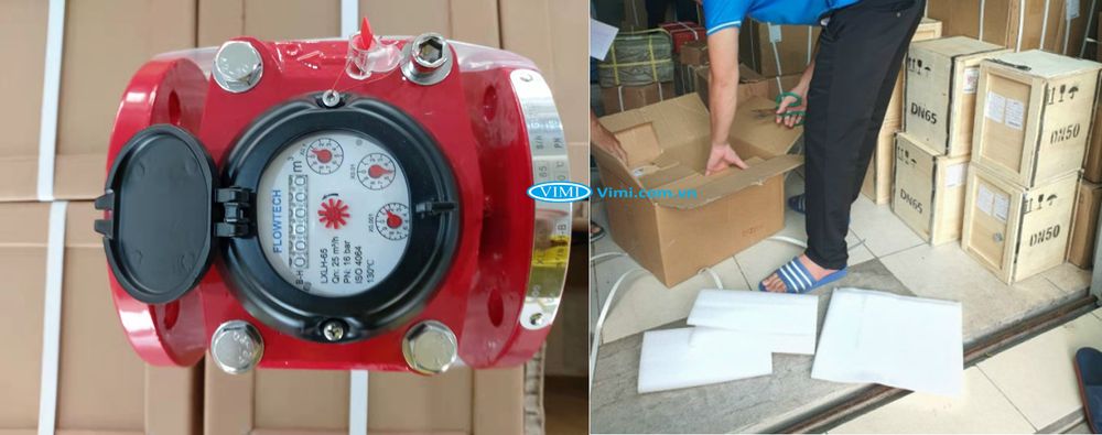 Đồng hồ Flowtech nước nóng lắp bích - 4