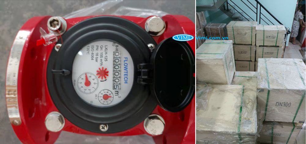 Đồng hồ Flowtech nước nóng lắp bích - 6