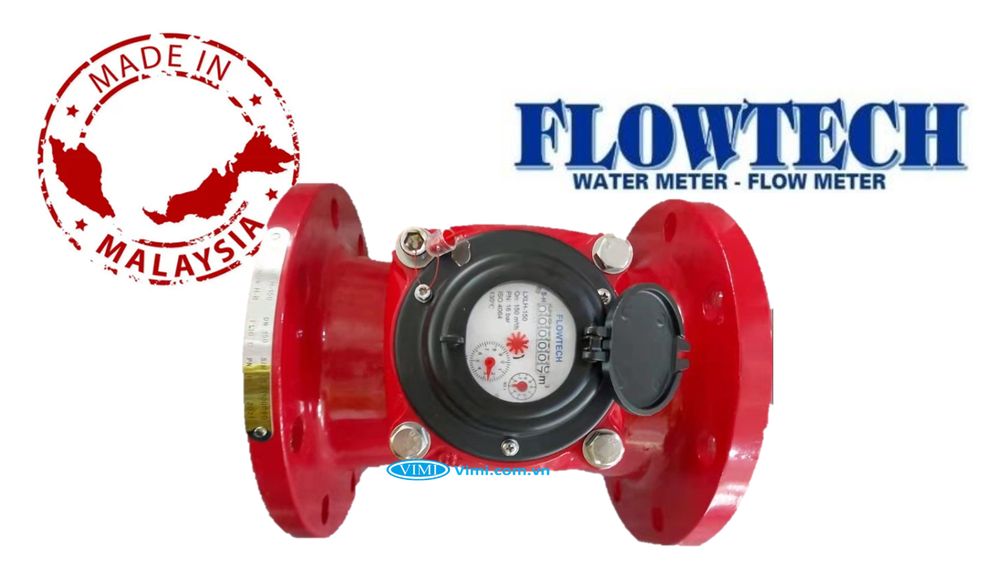 Đồng hồ Flowtech nước nóng lắp bích - 1