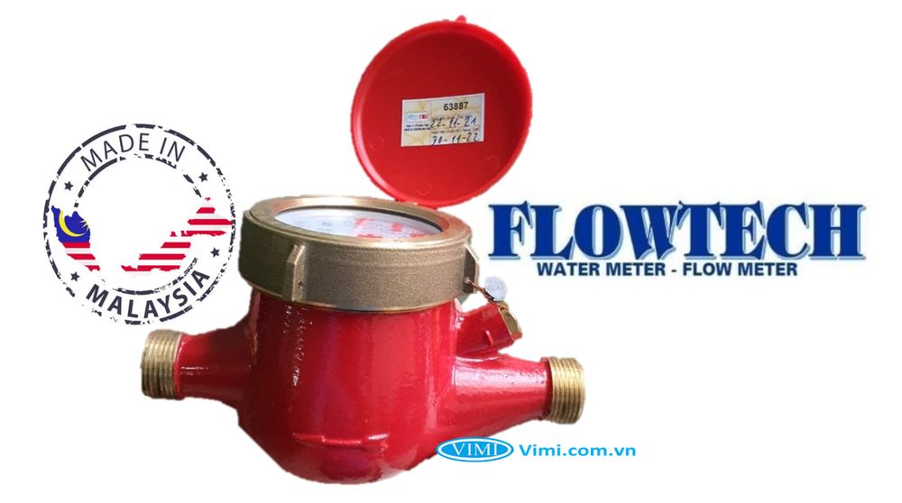 Đồng hồ Flowtech nước nóng nối ren - 1