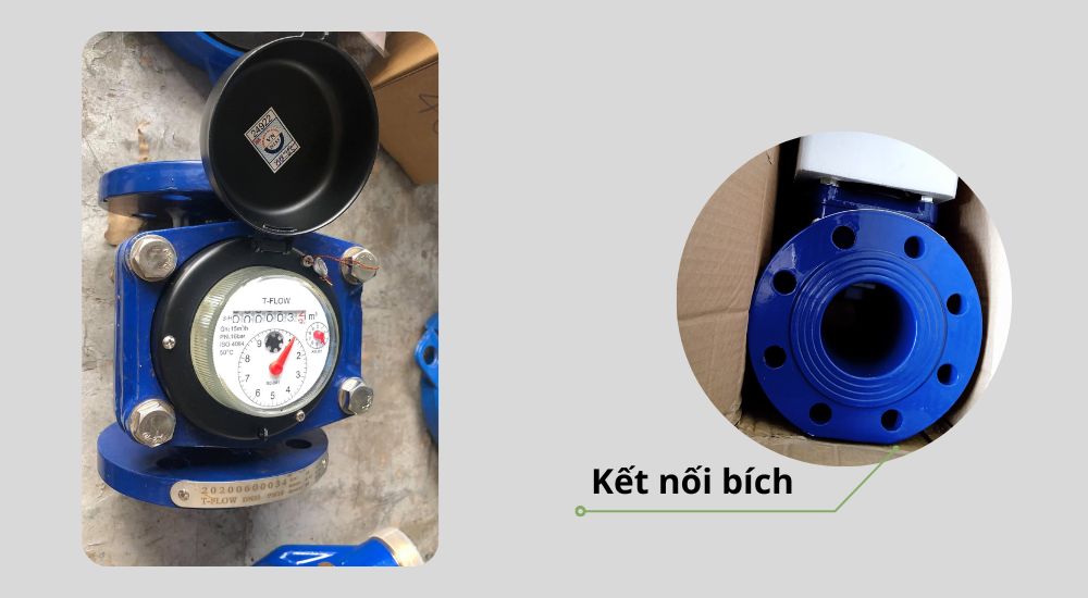 T-Flow DN80 3 Đồng hồ nước T-Flow sử dụng nối bích có ưu điểm gì?