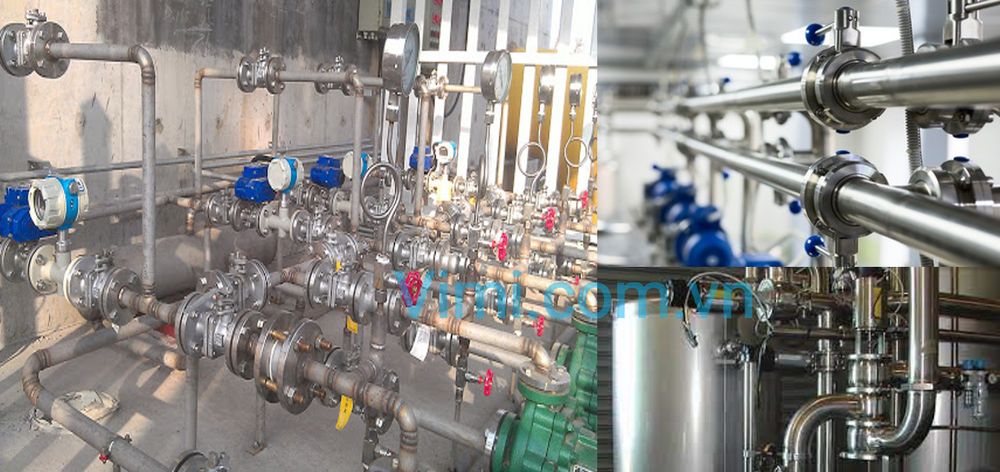 Ứng dụng đồng hồ nước flowtech điện tử inox mặt bích 