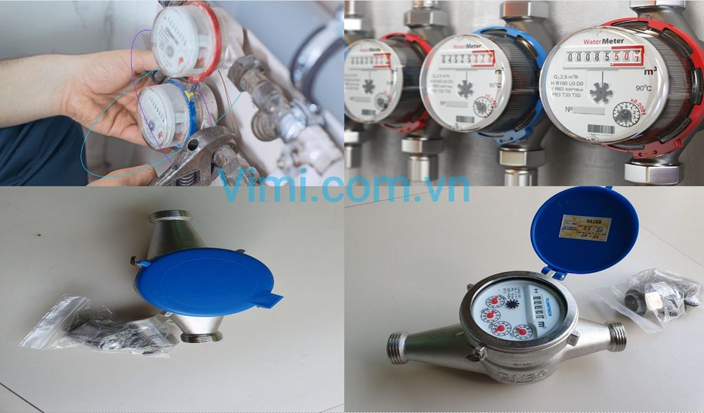 đồng hồ nước flowtech inox nối ren 5