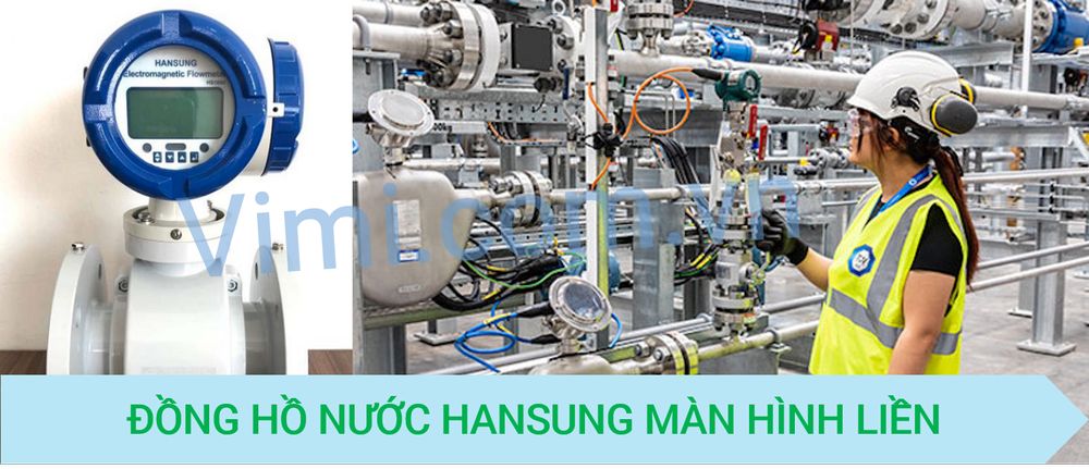 Đồng hồ nước hansung dn40 màn hình liền