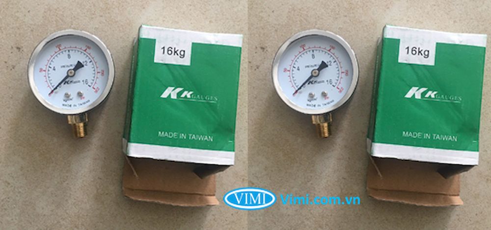 Đồng hồ áp suất KK Gauges vỏ inox chân đồng Đồng hồ áp suất KK Gauges