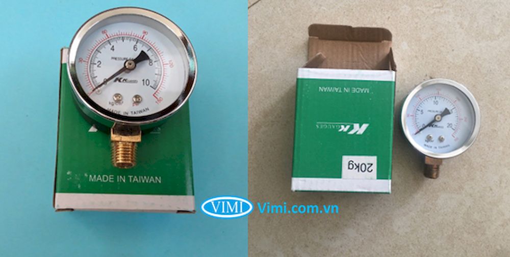 Đồng hồ áp suất KK Gauges vỏ inox chân đồng Đồng hồ áp suất KK Gauges