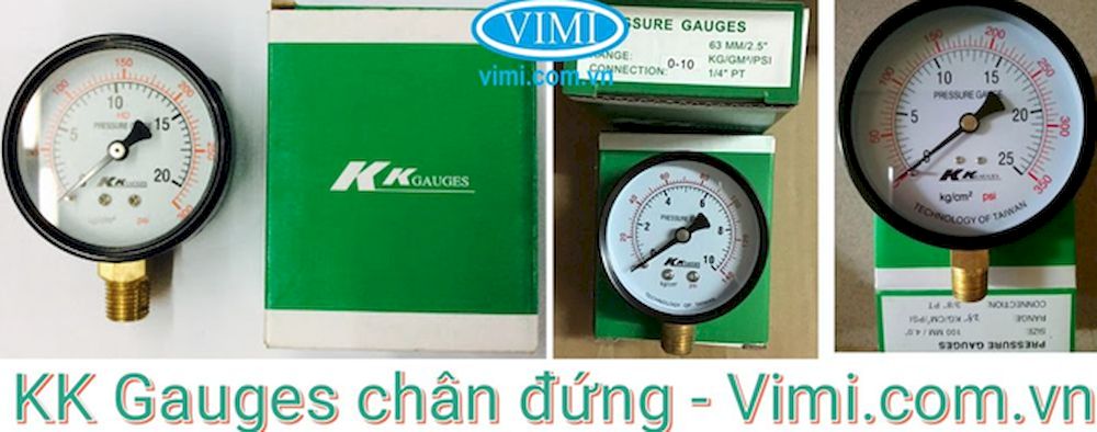 Đồng hồ áp suất KK Gauges chân đứng Đồng hồ áp suất KK Gauges chân đứng