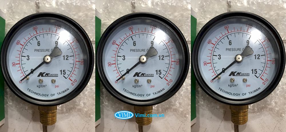 Đồng hồ áp suất KK Gauges chân đứng Đồng hồ áp suất KK Gauges chân đứng
