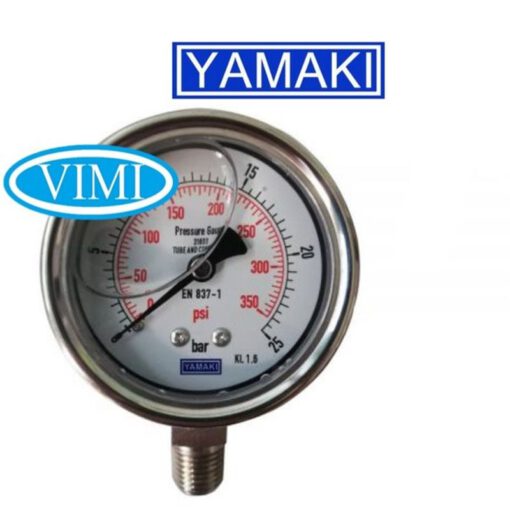 Đồng hồ đo áp suất Yamaki vành inox _vimi