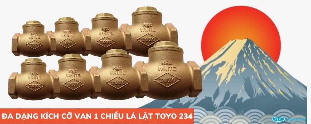 Van 1 chiều lá lật 234 Đa dạng kích cỡ van 1 chiều toyo lá lật 234