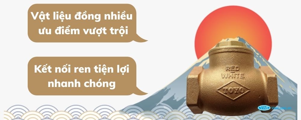Van 1 chiều lá lật 234 vật liệu và cách kết nối van 1 chiều toyo lá lật 234