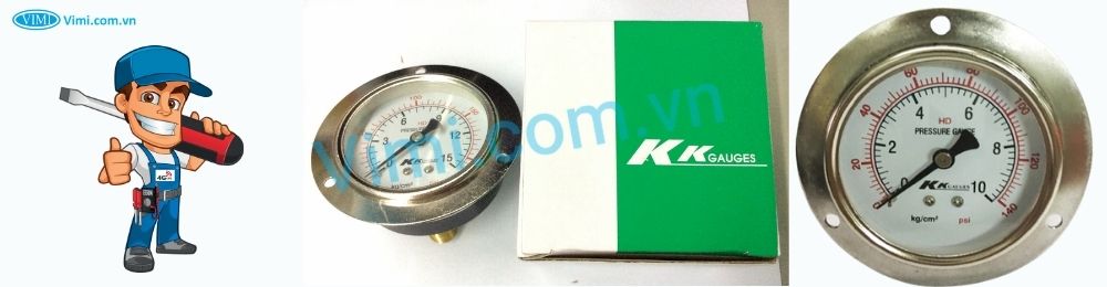 Đồng hồ áp suất KK Gauges 0-10bar lưu ý chọn mua đồng hồ kk gauges