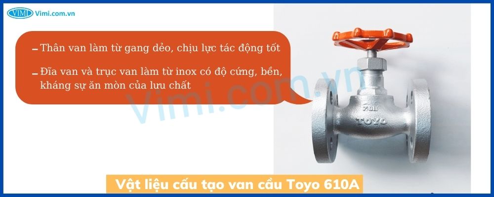vật liệu van cầu toyo 610a