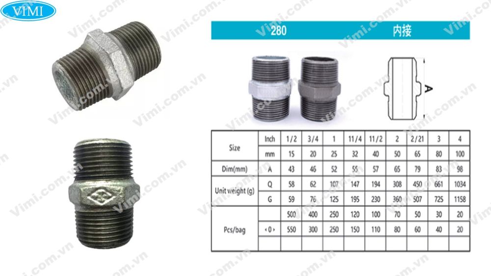 Kép mạ kẽm ren ngoài Shanxi Kép thép mạ kẽm ren ngoài Shanxi 1