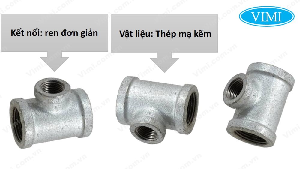 Tê giảm ren thép mạ kẽm Shan xi 2