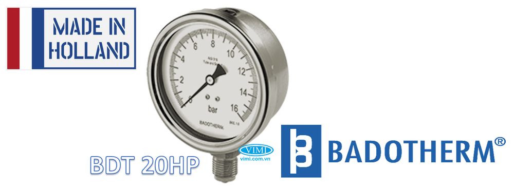Đồng hồ áp suất Badotherm BDT20HP 1